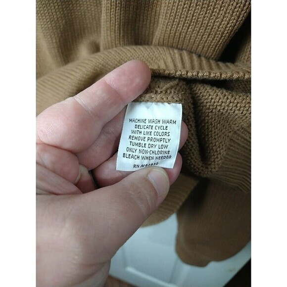 Lands End Men's Brown V Neck Long Sleeve Sweater. Size L - Picture 11 of 12